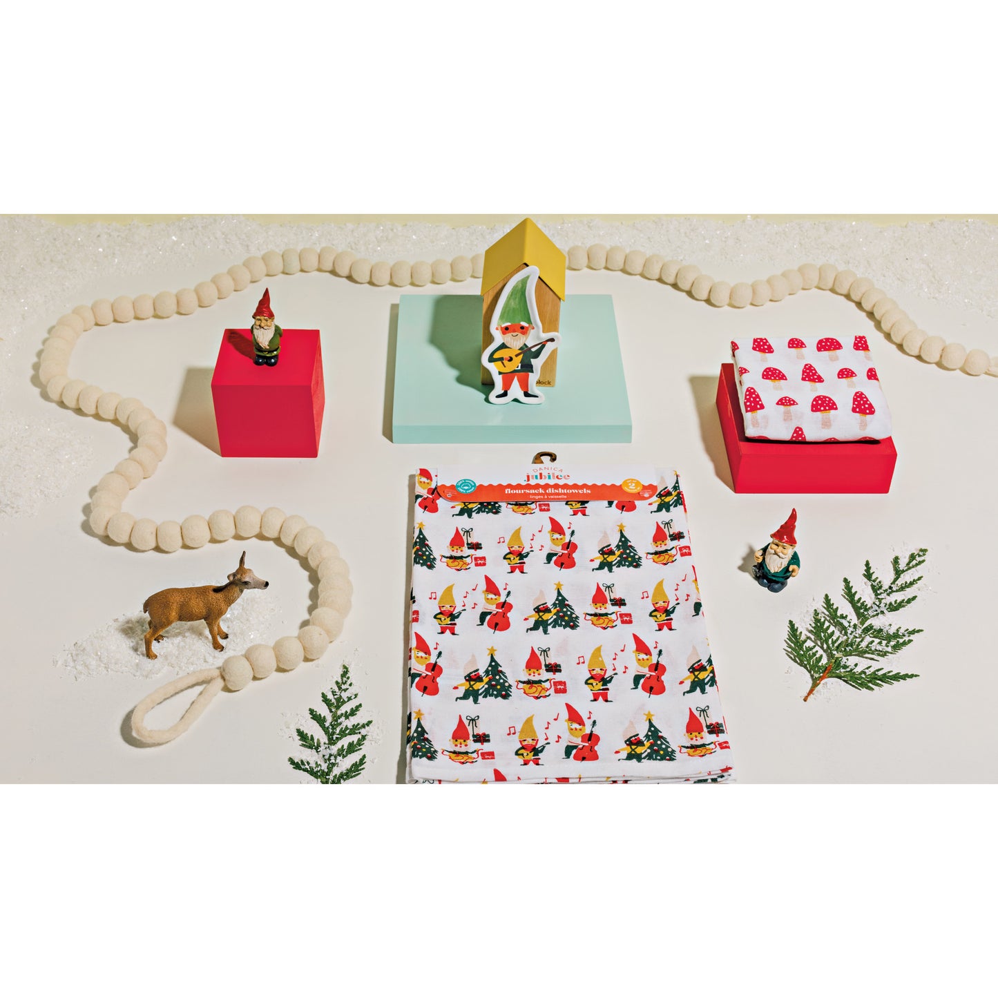 Gnome For The Holidays Floursack Dishtowels Set of 2