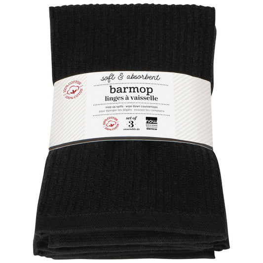 Utility Barmops Large Black Set of 3