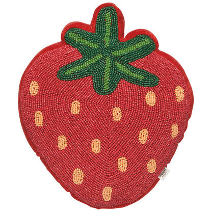 Berry Sweet Beaded Throw Pillow