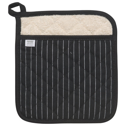 Superior Black Pinstripe Pocket Potholder