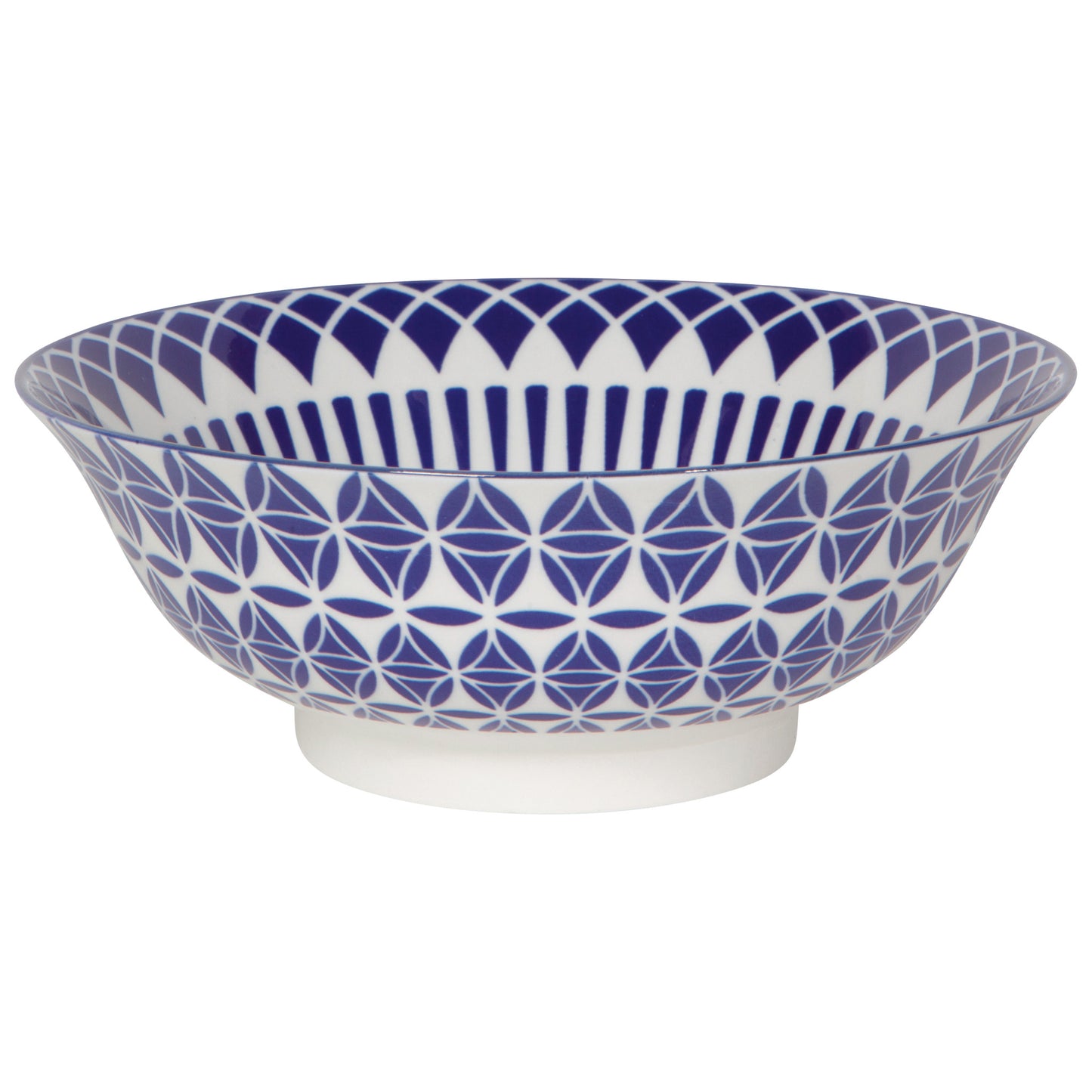 Geo Blue Stamped Bowl 8 inch