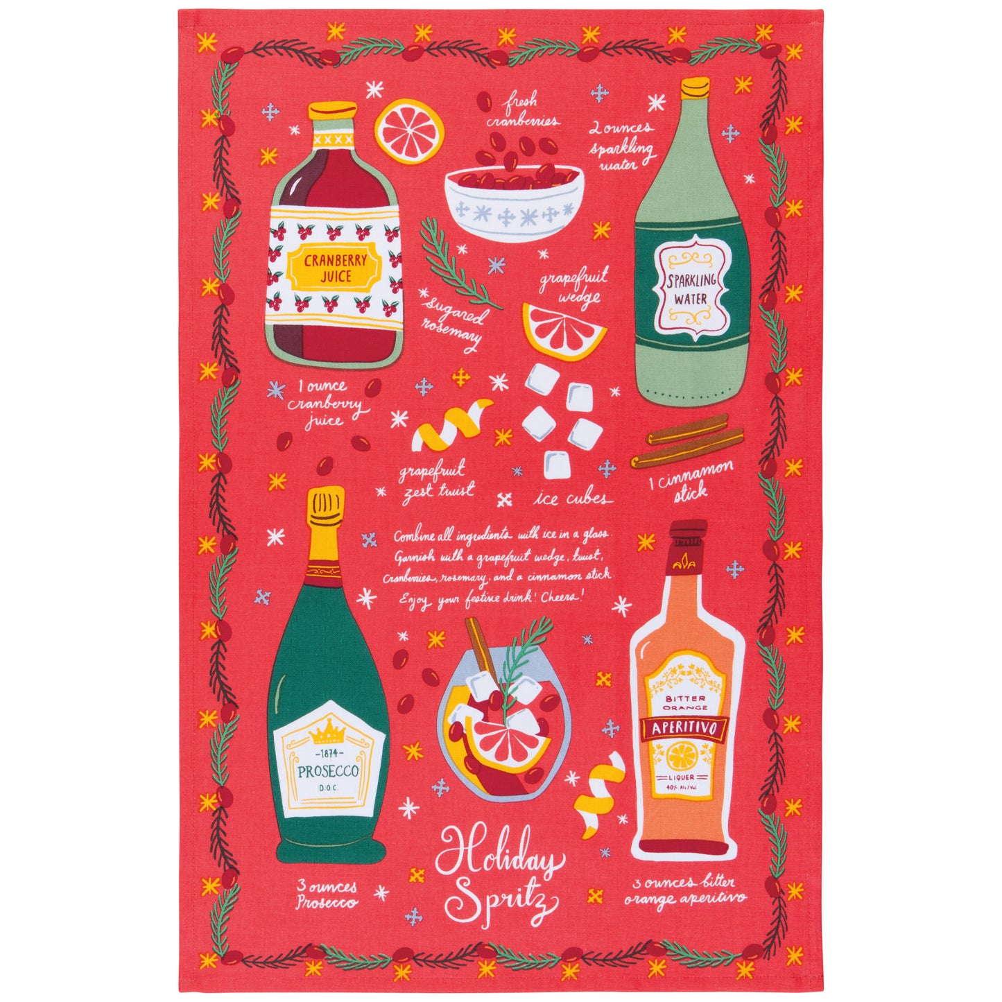 Holiday Spirits Christmas Dishtowels Set of 2