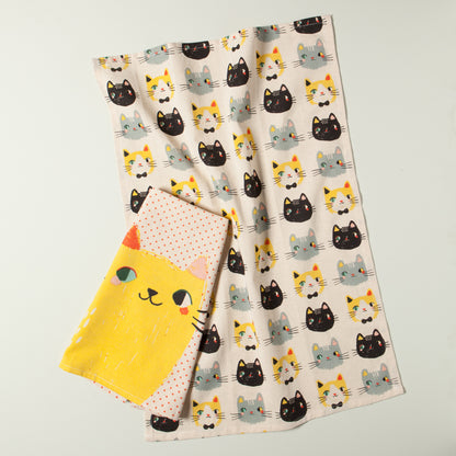 Meow Meow Dishtowels Set of 2