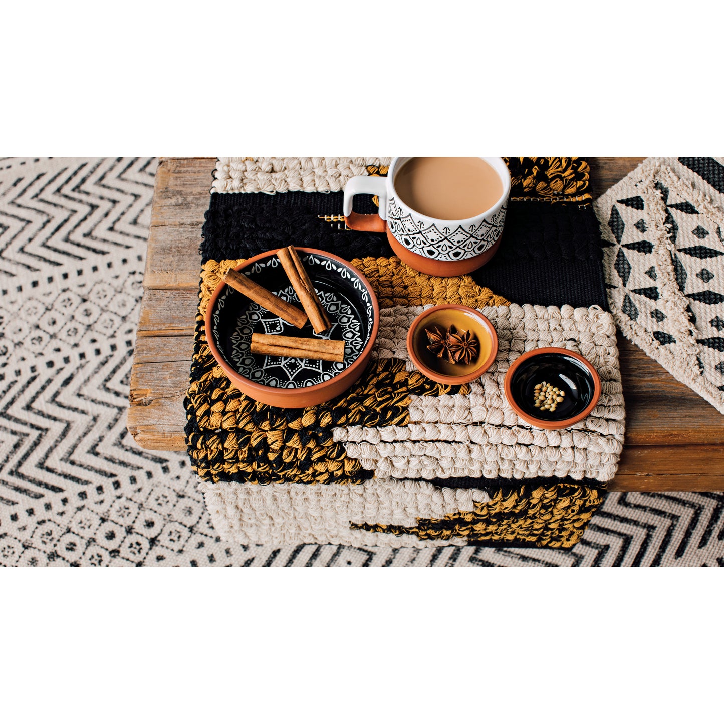 Align Ochre Black Table Runner 60 inches