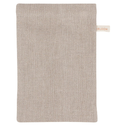 Amber And Natural Linen Bath Mitts Set of 3