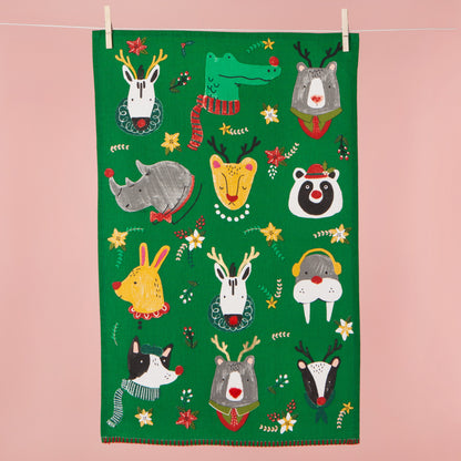 Rudolph Imposter Christmas Dishtowel