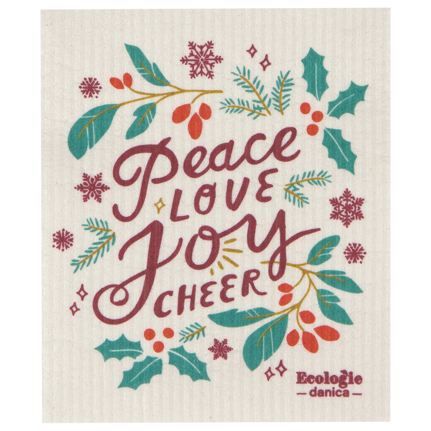 Peace and Joy Swedish Dishcloth