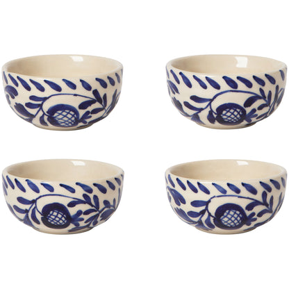 Nila Blue Hand Painted Pinch Bowls Set of 4