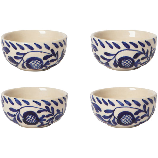 Nila Blue Hand Painted Pinch Bowls Set of 4
