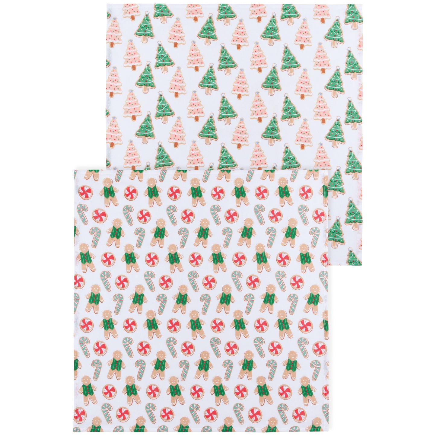 Cookie Exchange Christmas Floursack Dishtowels Set of 2