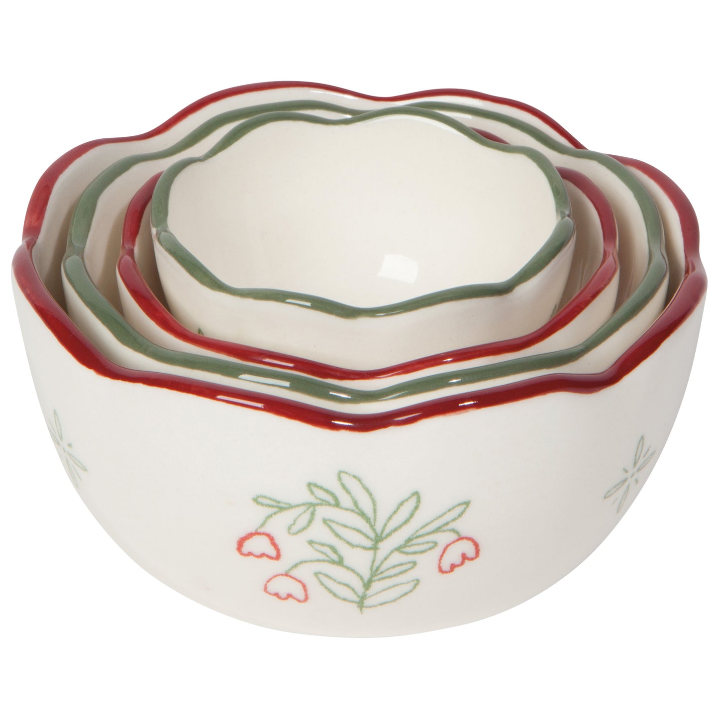 Camellia Stoneware Nesting Bowls Set of 4 Assorted