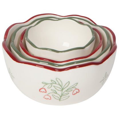 Camellia Stoneware Nesting Bowls Set of 4 Assorted