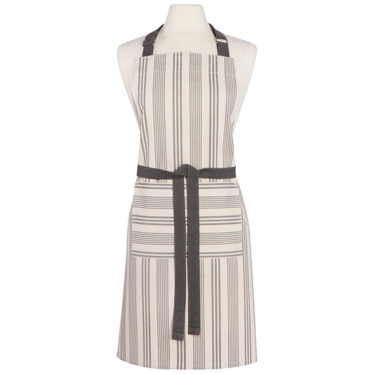 Pencil Stripe Gray Chef Apron