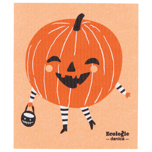 Boo Crew Pumpkin Swedish Dishcloth