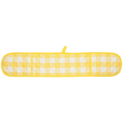 Lemon Yellow Check Double Oven Mitt