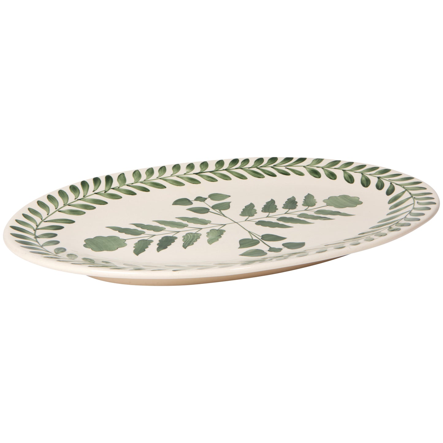 Sylvie Green Oval Serving Platter 17.25 inch