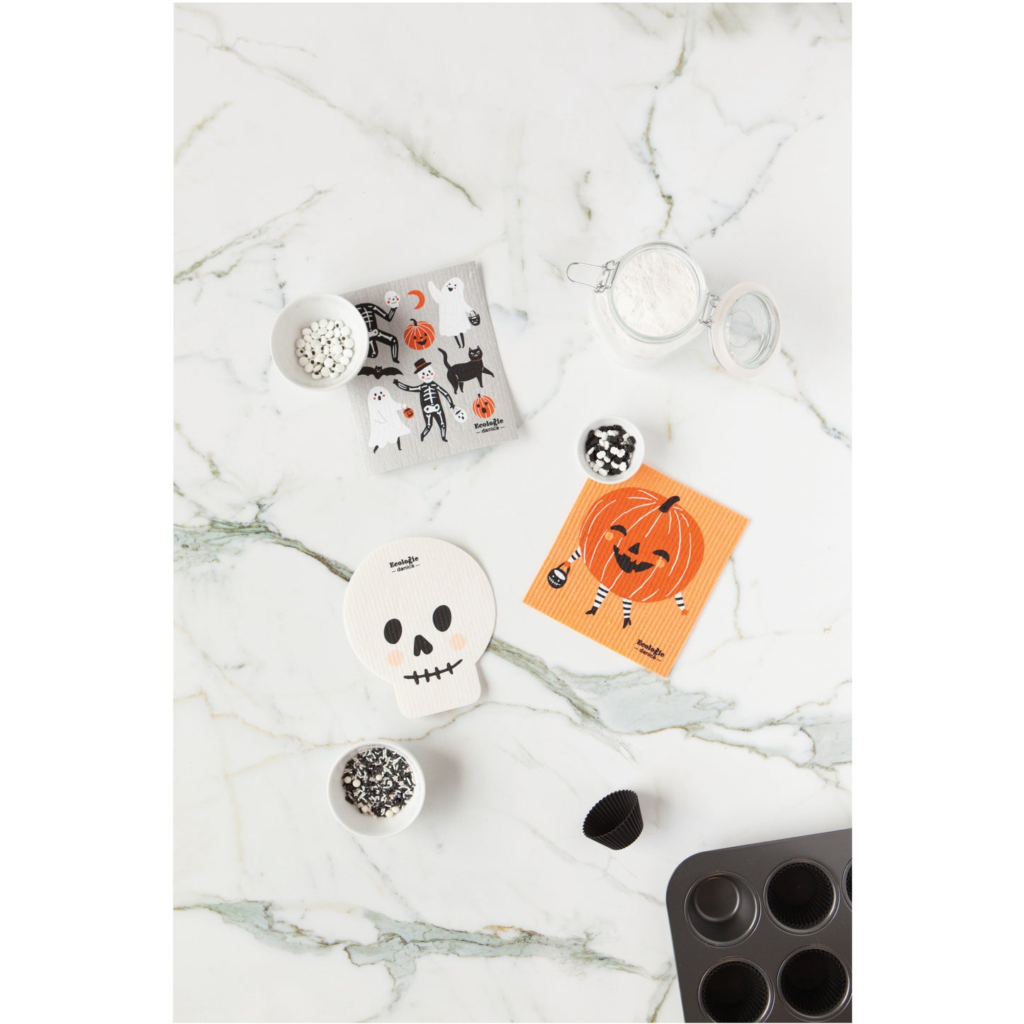 Boo Crew Pumpkin Swedish Dishcloth