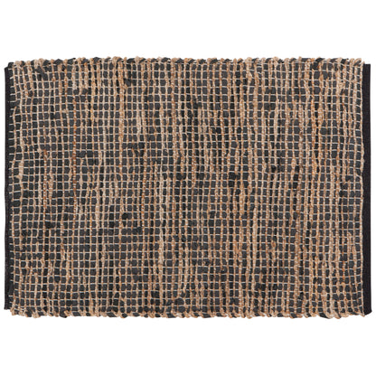 Cooper Black Leather Chind Rug 2 x 3 ft