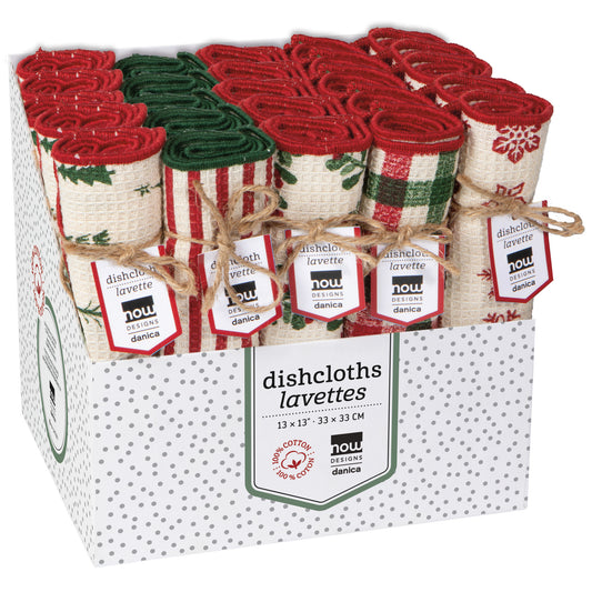 Winter Wonders Christmas Dishcloth Counter Display - 25 Assorted