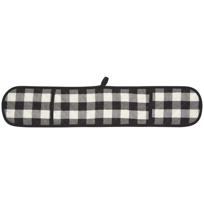Black Check Double Oven Mitt