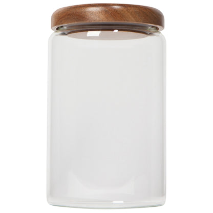 Glass Jar with Acacia wood lid - 32 oz