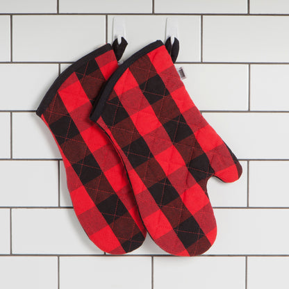 Superior Buffalo Check Red Oven Mitt
