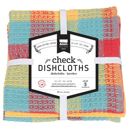 Check-it Dishcloths Sets of 3 - 48 sets in Display Basket