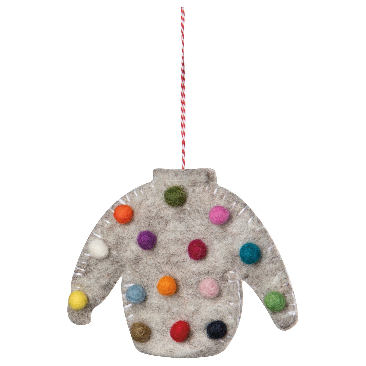 Ugly Xmas Sweater Felt Christmas Tree Ornaments - 3 Assorted Styles