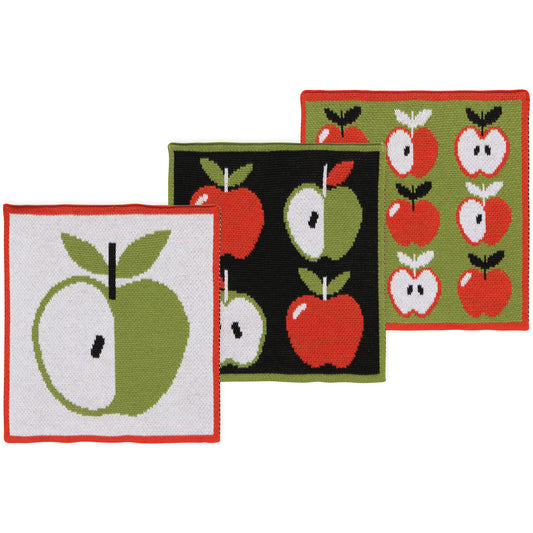 Apple a Day Knit Dishcloth Set of 3