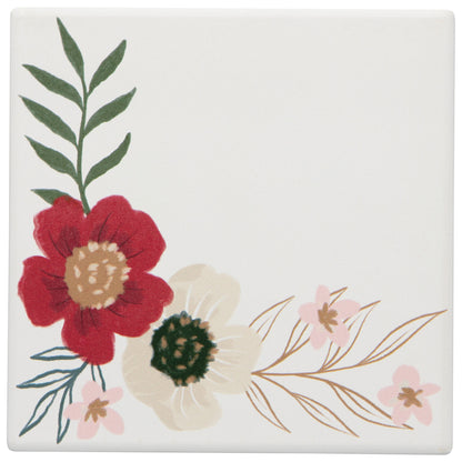 Amaryllis Christmas Soak Up Coasters Set of 4