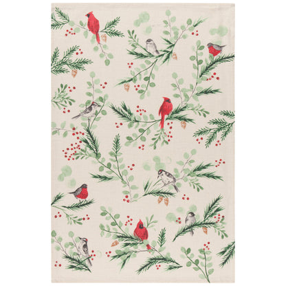 Forest Birds Christmas Dishtowel