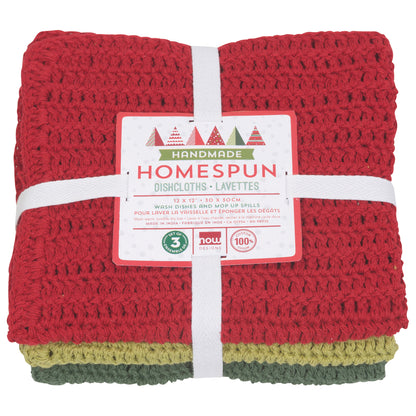 Christmas Crochet Dishcloths Set of 3