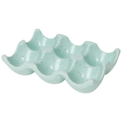 Robin's Egg Speckle Ceramic Egg Crate