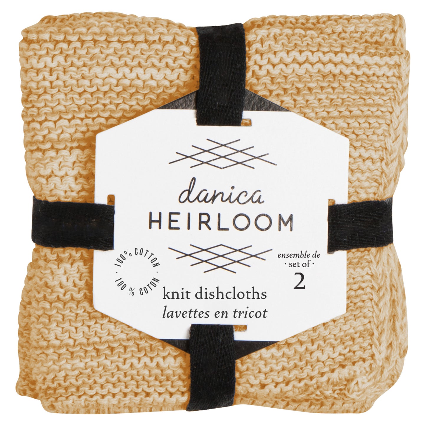 Ochre Knit Dishcloths Set of 2