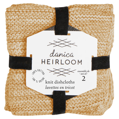 Ochre Knit Dishcloths Set of 2