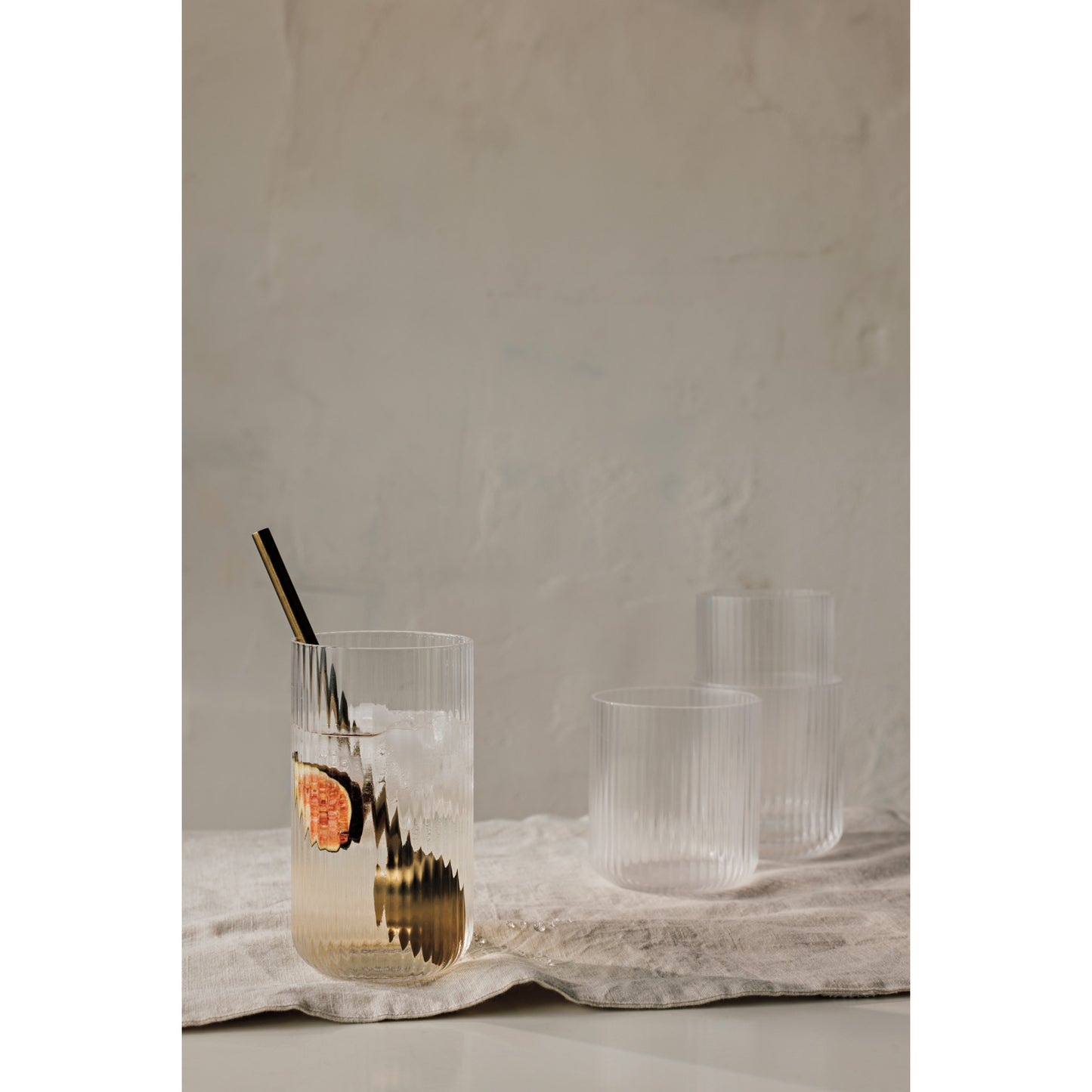 Fluted Glass 12 oz - Clear