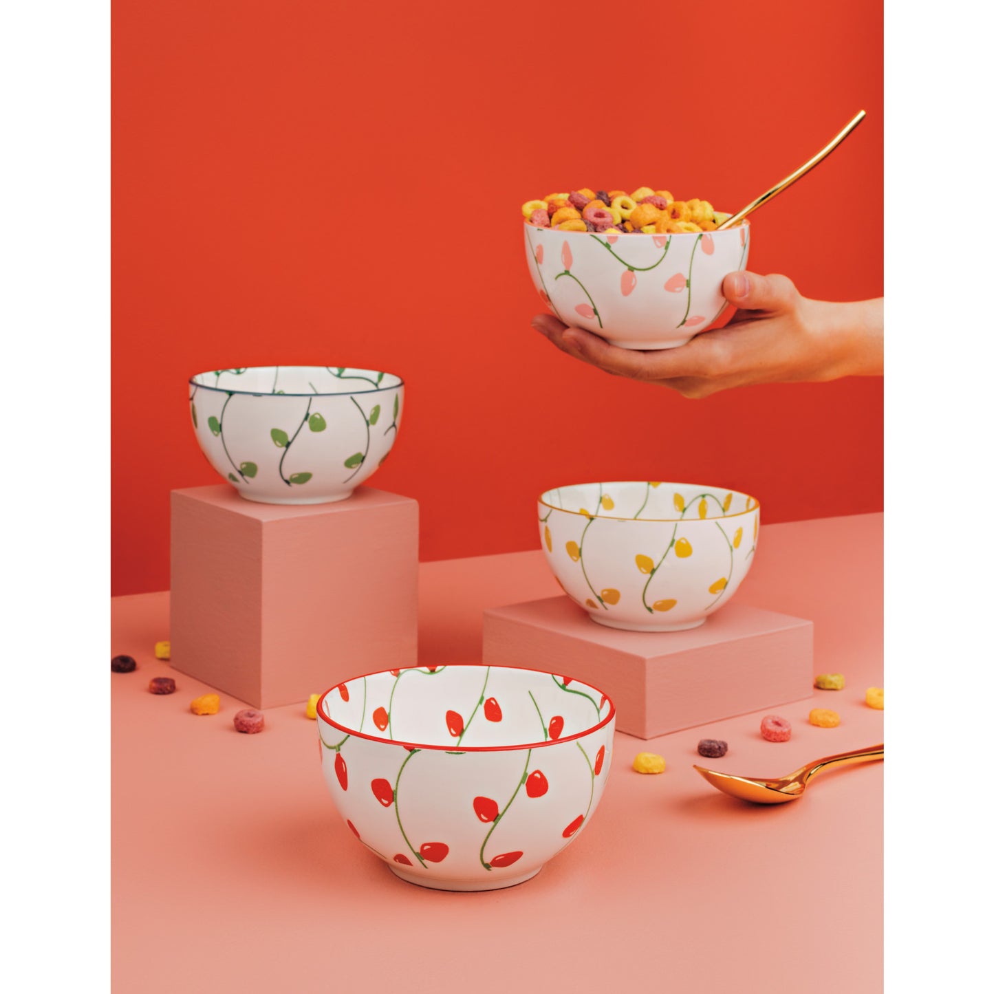 Holiday Glow Christmas Bowls Set of 4