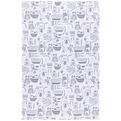 Cat Print London Gray Floursack Dishtowels Set of 2