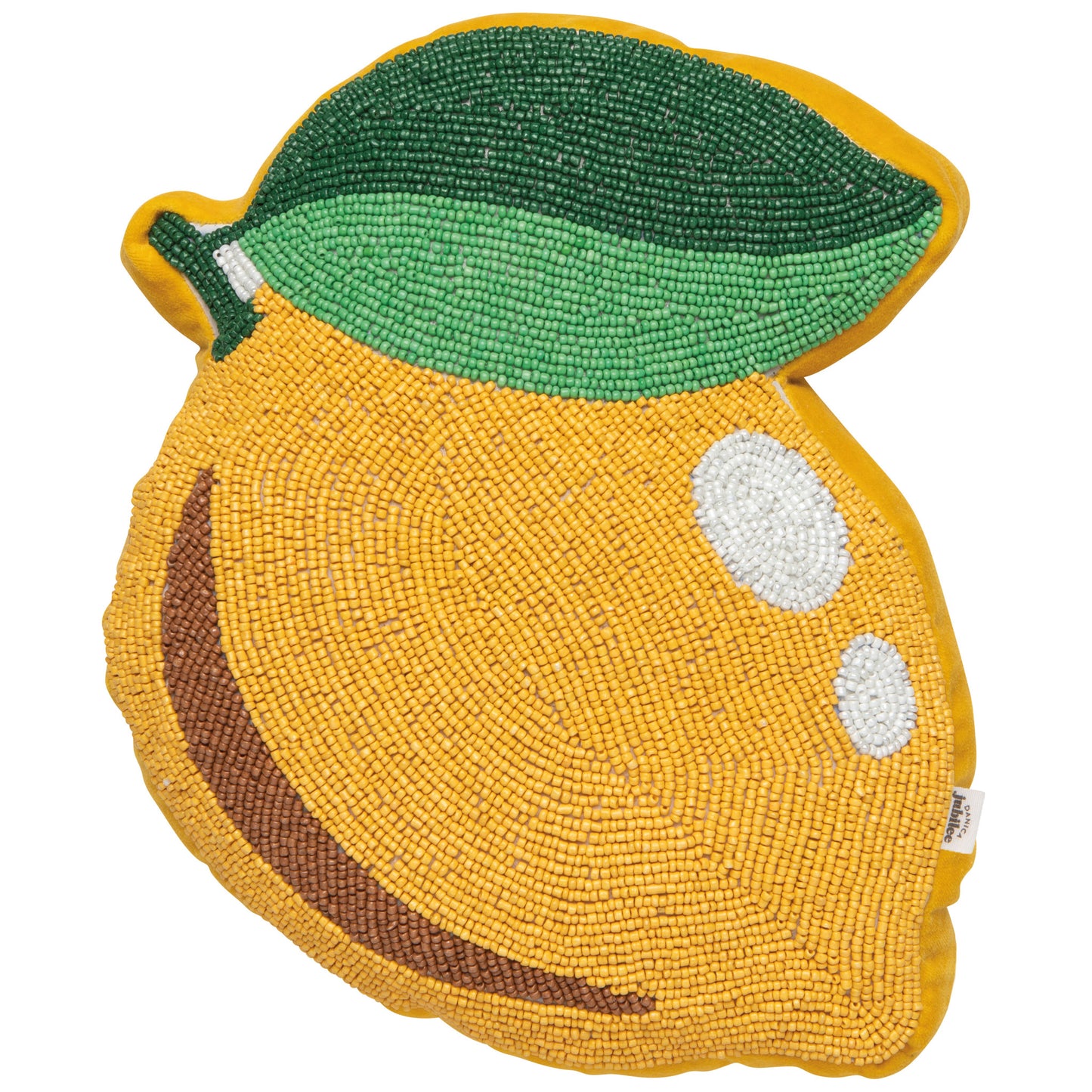 Citrus Burst Beaded Throw Pillow