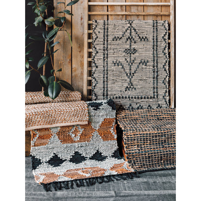 Miller Gray Leather Chind Rug 2 x 3 ft