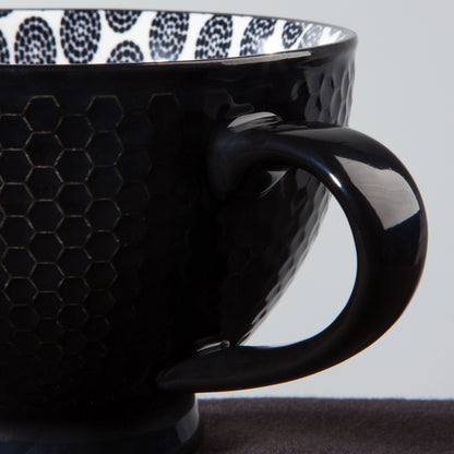 Black Stamped Latte Mug