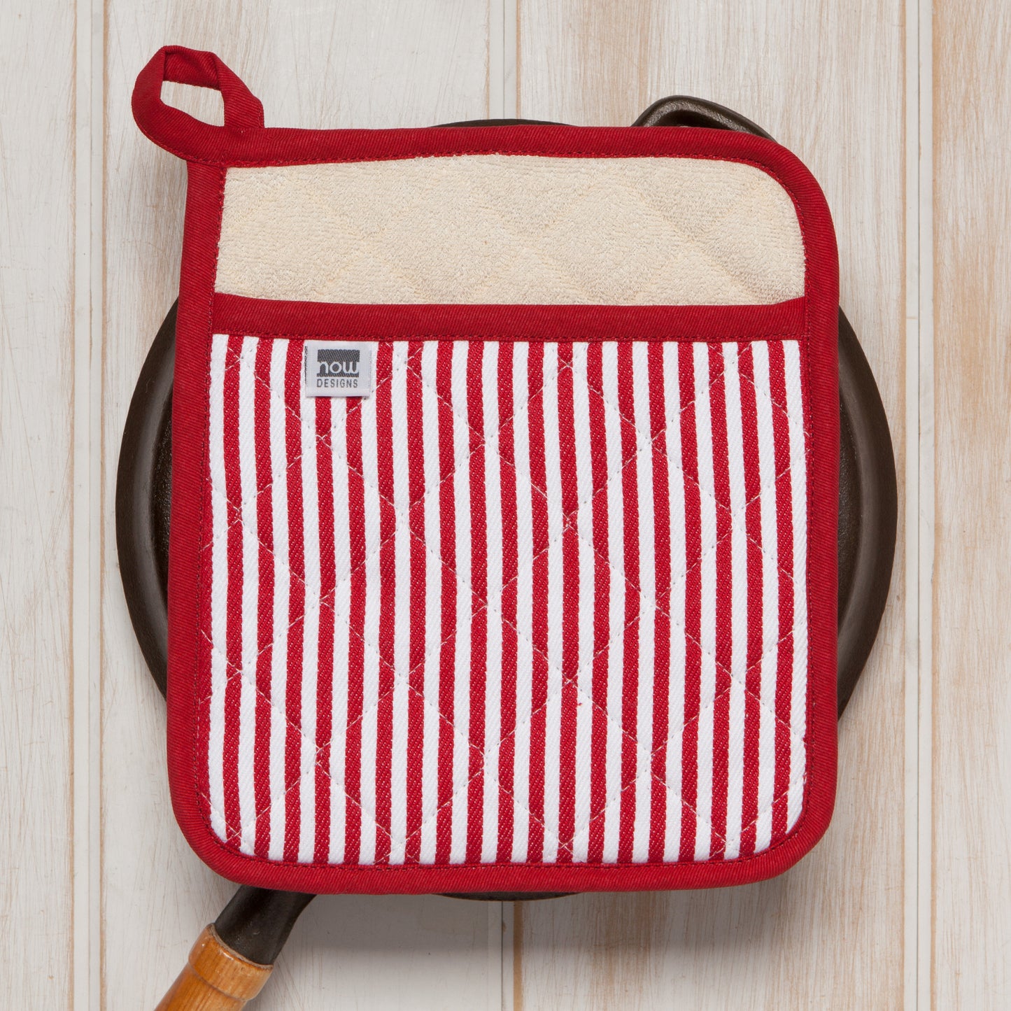 Superior Red Narrow Stripe Pocket Potholder