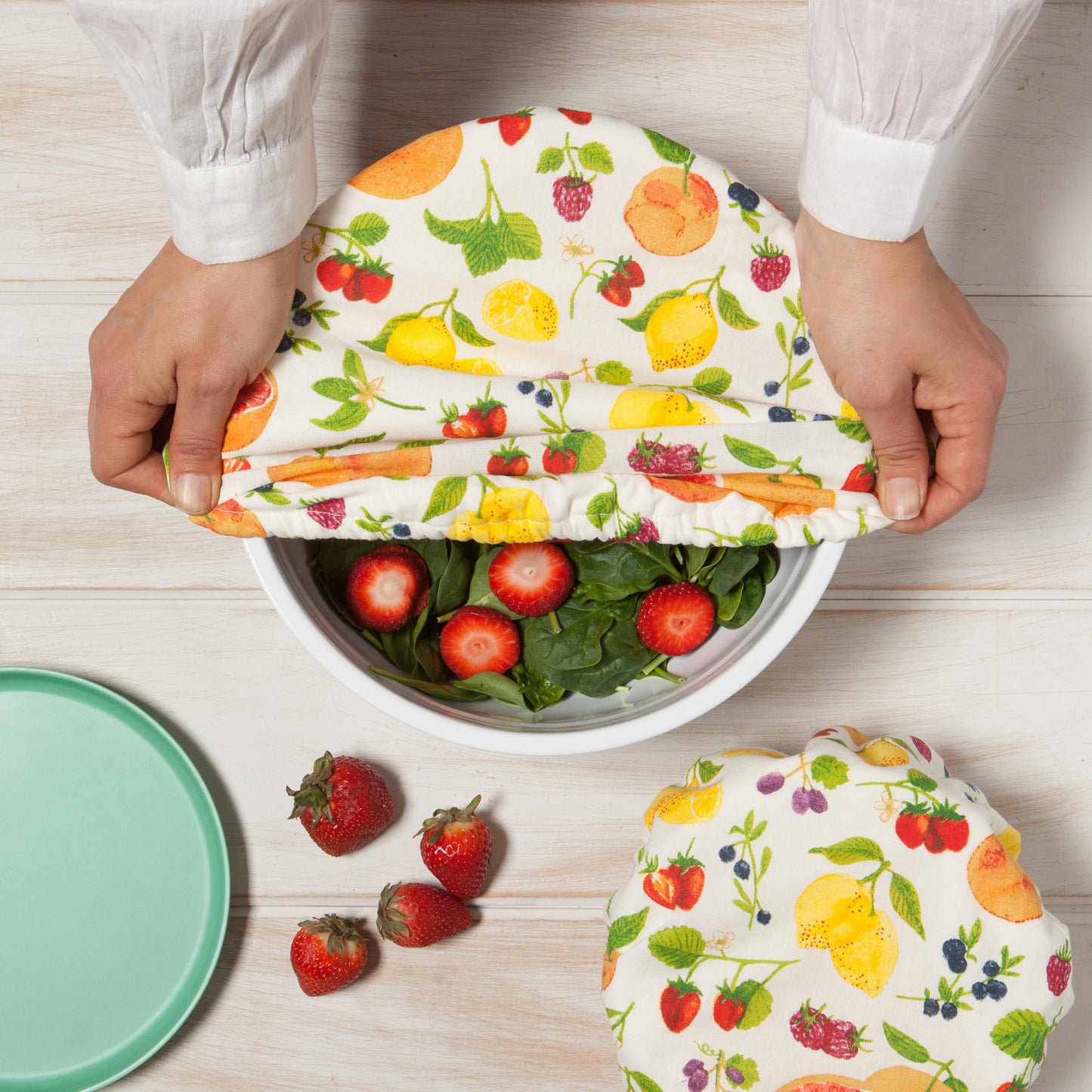 Fruit Salad Bowl Covers Set of 2