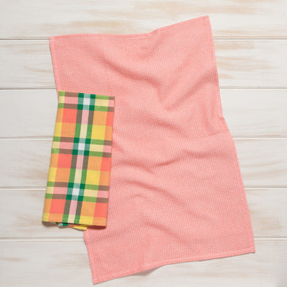Recycled Cotton 2nd Spin Plaid Meadow Dishtowels Set of 2