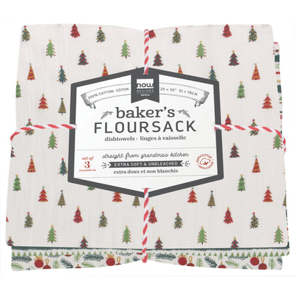 Merry And Bright Baker's Floursack Dishtowels Set of 3
