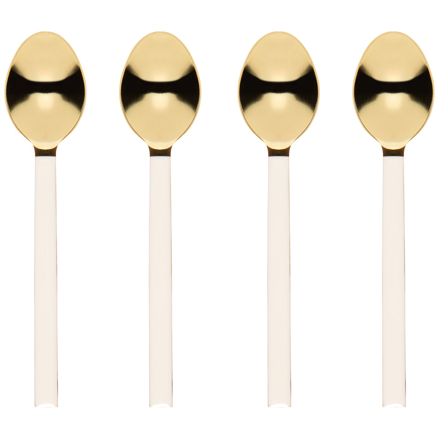 Dessert Spoons Set of 4 - Ivory/Gold