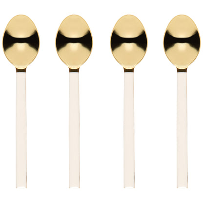 Dessert Spoons Set of 4 - Ivory/Gold