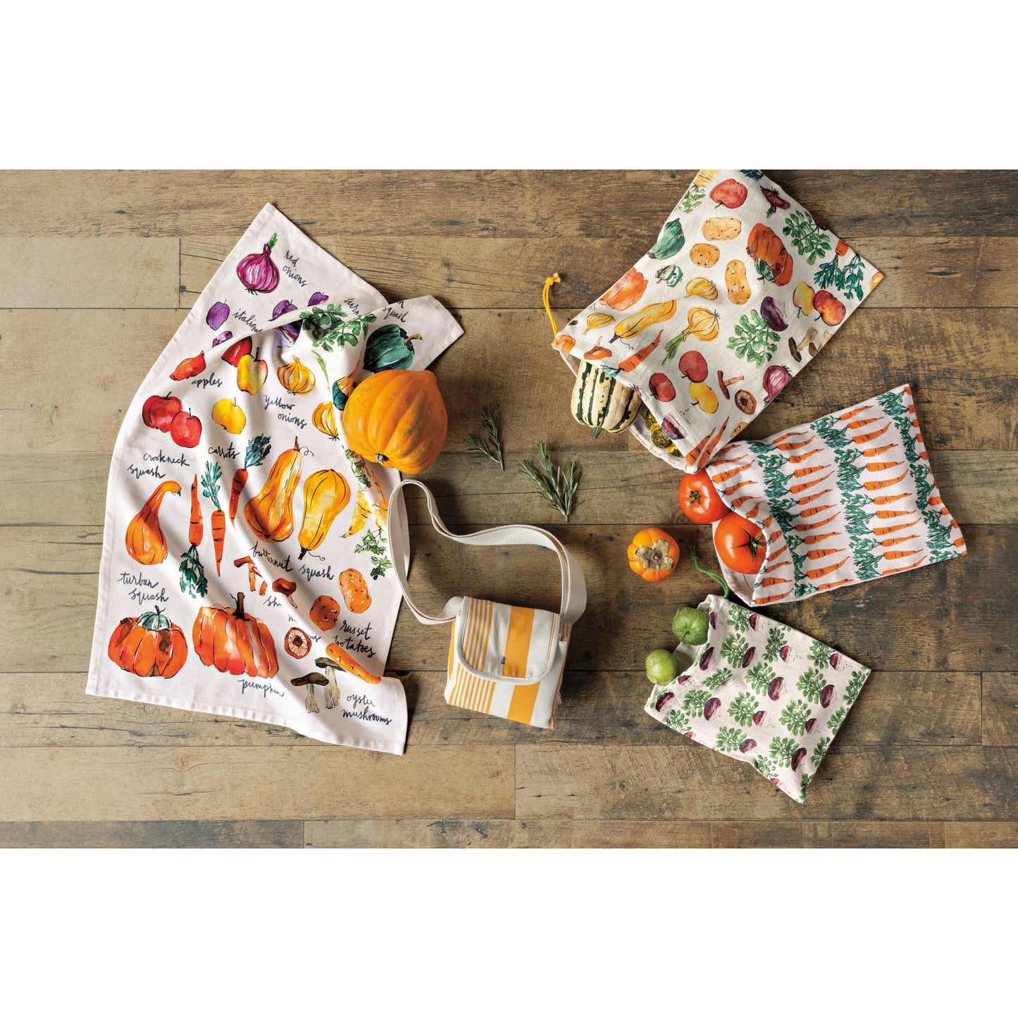 Ochre Stripe Folding Insulated Tote