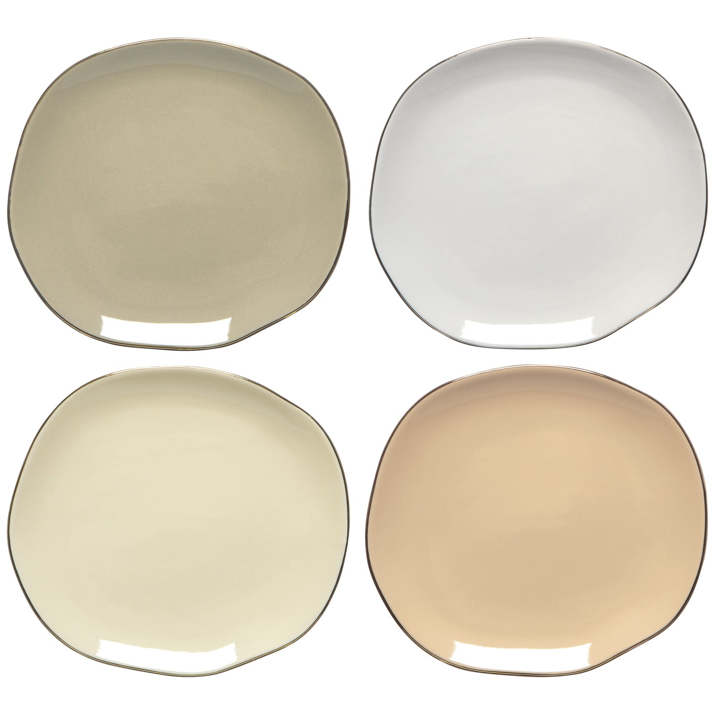Flight Pebble Appetizer Plates Set of 4