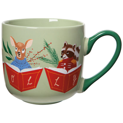 Woodland Carolers Christmas Mug and Dishtowel Set